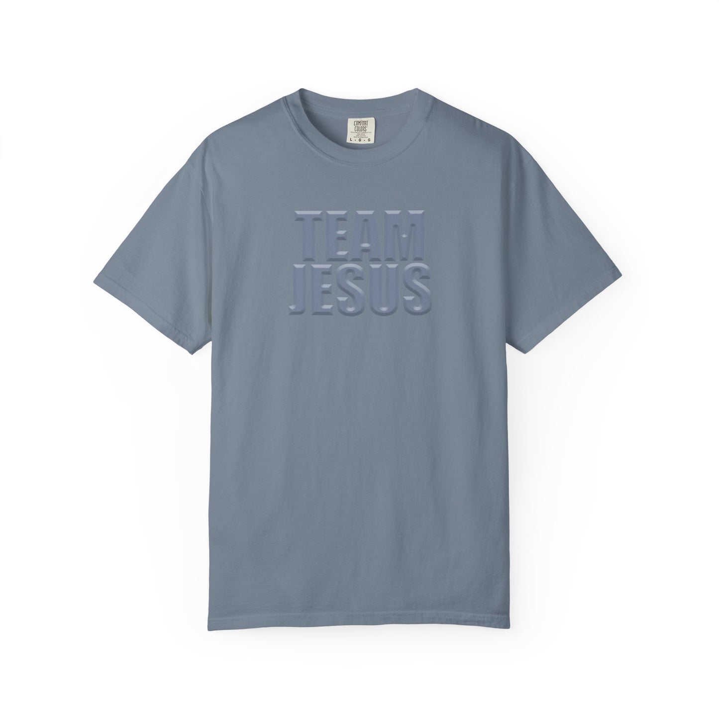 Team Jesus T‑Shirt — Christian Faith Graphic Tee (Blue Jean)