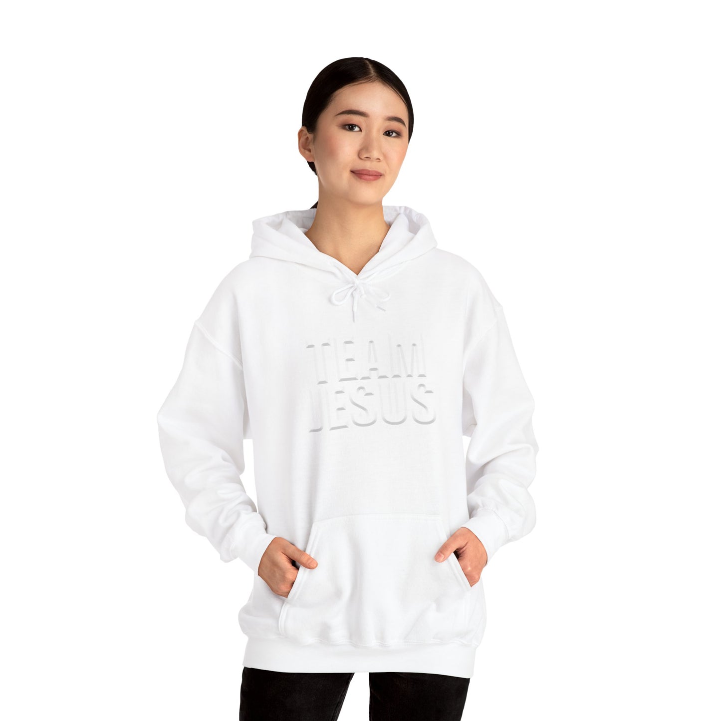 Jesus Embossed Hoodie — Minimal Christian Pullover