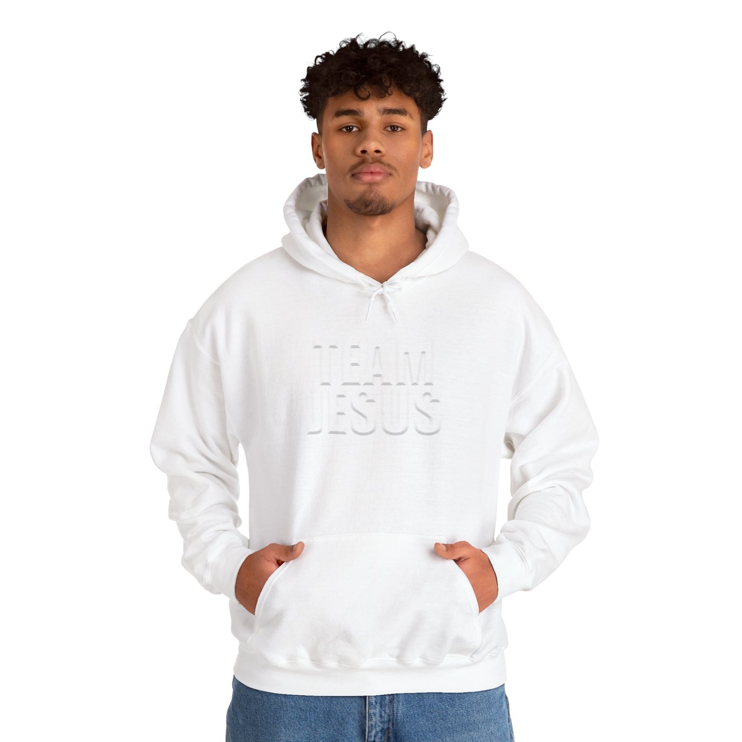 Jesus Embossed Hoodie — Minimal Christian Pullover